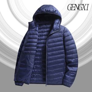 남성용 경량 다운 재킷 2025 가을/겨울 신상 경량 아웃도어 탑 미니멀리스트 화이트 덕 다운 후드 재킷