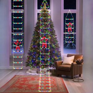 2025년 크리스마스 장식 산타클로스 사다리 오르기 방 장식 가정 야외 정원 크리스마스 트리 장식품 선물 LED