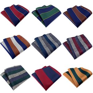 남성용 포켓 스퀘어 정장 액세서리 25CM 최신 디자인 자카드 직조 손수건 남성용 스트라이프 포켓 손수건 웨딩용