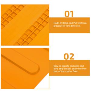 보행로용 블라인드 벽돌 노란색 다기능 보도판 내구성 있는 PVC 소재 실용적인 블라인드 보행로 벽돌