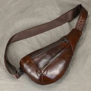 2024 신상 남성용 가슴 가방 최고급 소가죽 크로스백 캐주얼 스타일 지퍼 클로저 단색 레저용