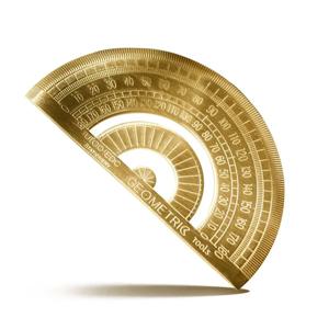 황동 골든 레트로 반원 수학 각도기, 180 도 각도 측정, 드로잉 문구, 수학 기하학 선물