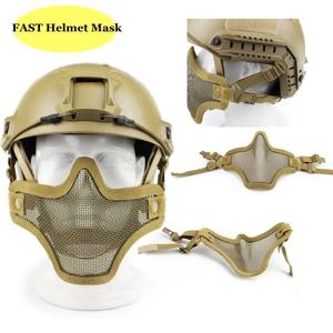 새로운 사냥 사격 군용 반 얼굴 마스크 금속 메쉬 통기성 빠른 헬멧에 적응