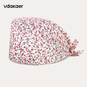 고품질 설탕 두개골 패션 스크럽 모자 미용실 간호 의료 외과 모자 남여 의사 병원 근무 모자