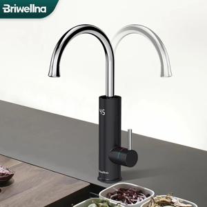 브리웰나 전기 온수기 주방 수도꼭지, 2 인 1 회전 가열 탭 믹서, 탱크리스 온수기, 흐르는 전기 게이저