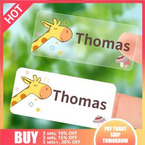 사용자 정의 투명 자체 접착 아기 이름 스티커 히브리어 맞춤형 방수 스티커 라벨의 맞춤형 유치원 태그