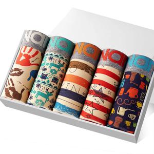 남성용 복서 반바지, 섹시한 속옷, 면 복서 언더팬츠, 남성 반바지, 옴므 U 볼록 란제리, 무료 배송, 5 개