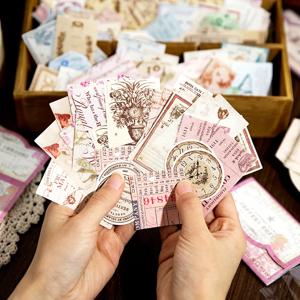 핸드북 소형 장치 장식 재료, 빈티지 미적 봉투, 노트북 DIY 콜라주, 6 가지 스타일, 팩당 30 매