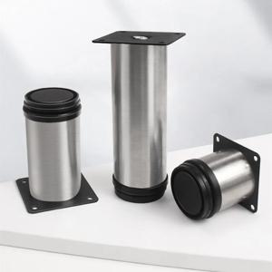 1Pcs 스테인레스 스틸 조정 가능한 캐비닛 발 라운드 튜브 캐비닛 발 소파 발 가구 테이블 발 지원 발