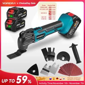 YOFIDRA 진동 다기능 공구 전기톱 트리머 삽 절단 목공 기계 (마키타 18V 배터리 핀용)