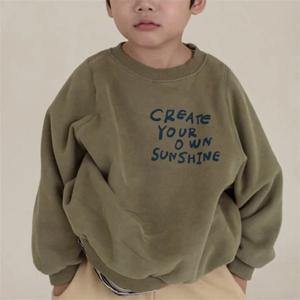 어린이 캐주얼 스웨터 남여 트렌드 풀오버 소년 소녀 빈티지 streetwear tracksuit 1-6y 어린이 편지 패션 후드