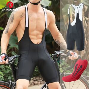 X-TIGER Pro 남성용 사이클링 턱받이 반바지 Bretelle Professional Cyclist MTB Road Tights 장거리 라이딩을위한 자전거 의류