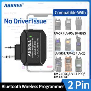 ABBREE 워키토키용 블루투스 무선 프로그래머, 플러그 앤 플레이, 드라이버 문제 없음, 전화 앱 프로그래밍, Baofeng UV5R BF888S