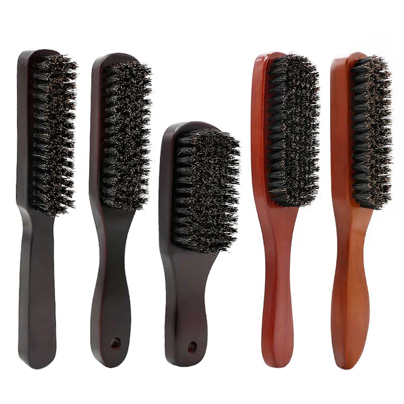 나무 손잡이 멧돼지 강모 수염 브러쉬 면도 도구 헤어 브러쉬 나무 곡선 남자 수염 면도 브러쉬 헤어 스타일리스트 콧수염 브러쉬