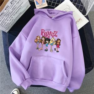 Bratz 편지 인쇄 플러스 사이즈 여성 후드 티셔츠 여성 까마귀 힙합 긴 소매 streetwear 남여 남성 의류상의
