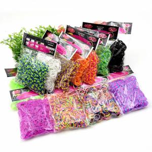 600Pcs 색상 잔해 Loom 밴드 팔찌 키트 소녀 선물 탄성 직조 레이싱 장난감 공예 DIY 쥬얼리 액세서리 용품 만들기
