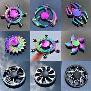 금속 무지개 Fidget Spinner 다채로운 EDC 핸드 스피너 어린이를위한 안티 불안 장난감 성인 스트레스 손가락 회 전자 선물을 완화