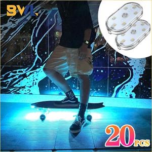 20PCS 스케이트 보드 조명 Longboard 형광 LED 플래시 밤 빛나는 USB Rechargable 스쿠터 보드 Underglow 램프 Decors