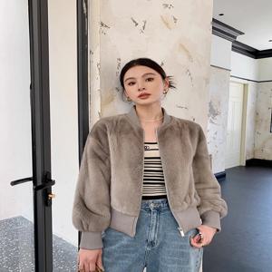 HDHOHR 여성용 천연 밍크 모피 코트, 따뜻한 짧은 망토 외투, 겨울 재킷, 패션 필수, 100% 진짜 밍크 모피 코트, 2025 신상