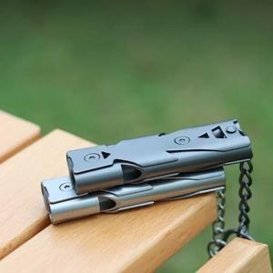 야외 여행 생존 호루라기, 이중 튜브 소닉 호루라기, 야외 구조, 스테인레스 스틸 고주파 호루라기