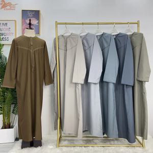 이드 라마단 Jubba Thobe 이슬람 복장 남성용 긴 가운 두바이 Abaya 터키 Kaftan 이슬람 의류 Daffah Dishdasha Djellaba기도