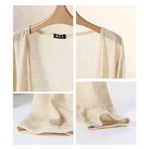 여름용 초박형 긴팔 여성 루즈 숄더 코트 자외선 차단 상의 에어컨 셔츠 단색 플러스 사이즈 엄마복