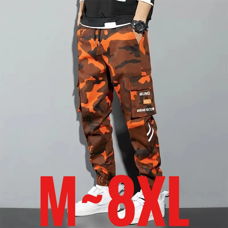 새로운 한국어 패션 스타일 캐주얼 바지 남성 코튼 카고 바지 남성 플러스 사이즈 위장 streetwear y2k 하렘 조깅 카모 트렌드