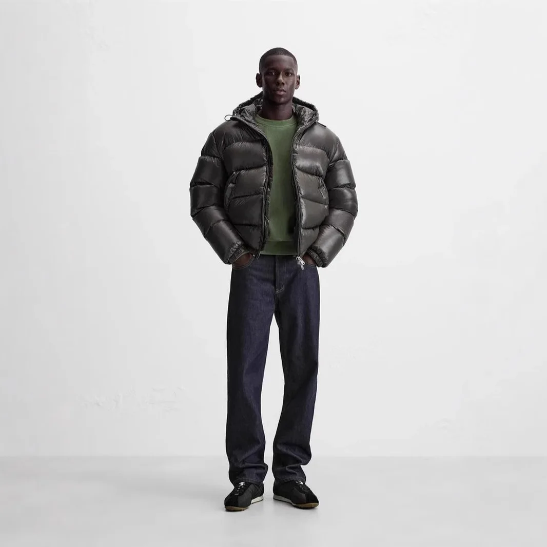 남성용 단색 퀼트 패치워크 후드 면 의류, 캐주얼 루즈 웜 지퍼 면 패딩 의류, 겨울 패션, 신상