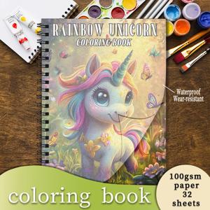 귀여운 유니콘 색칠하기 책, 8.3x11.2 인치, 32 페이지, 가족 또는 친구를 위한 이상적인 선물