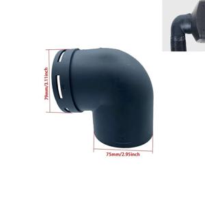 75mm 주차 히터 따뜻한 공기 덕트 파이프 팔꿈치 콘센트 커넥터 자동차 트럭 밴 캠핑카 용 검정색 플라스틱 교체 액세서리