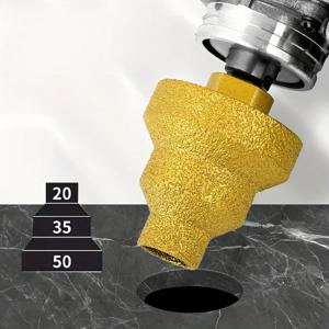 다이아몬드 브레이징 콘 리머 드릴 비트 세트, M10 스레드가 있는 20mm, 35mm, 50mm 크기, 벽돌, 대리석 드릴링 및 트리밍용