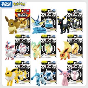 오리지널 다카라 토미 포켓몬 Umbreon Eevee Sylveon Vaporeon Sylveon 피규어 장난감 애니메이션 Flareon Espeon Leafeon PVC 모델 인형 선물
