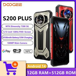 월드 프리미어 DOOGEE S200 Plus 5G AI 견고한 전화기 크기 7300 1.32인치 후면 디스플레이 12+512GB 6.72인치 10100mAh 배터리 스마트폰