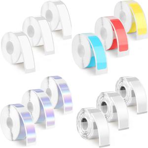 P12 다중 크기 열 라벨 투명/홀로그램 자체 접착 Phomemo D30/Q30/Marklife 주방/사무실/창고/배송/선물