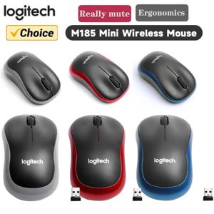 Logitech M185 미니 무선 마우스 1000DPI 무소음 광학 마우스 2.4GHz(USB 미니 수신기 포함) Windows용 휴대용 마우스 마우스