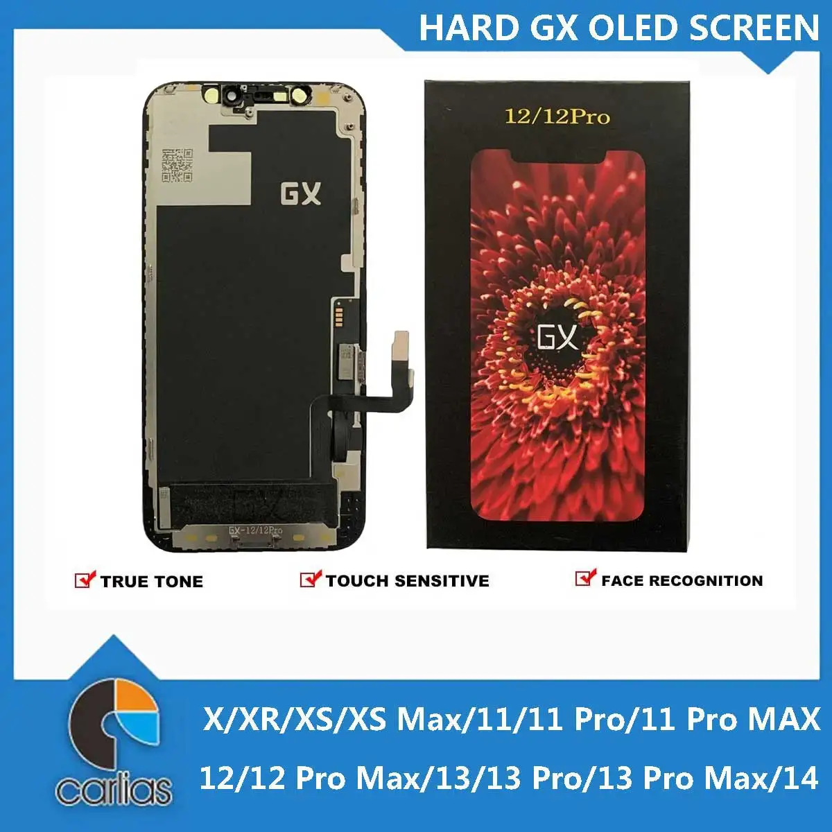 1PCS GX OLED 터치 스크린 디지타이저 어셈블리 iPhone X XR XS Max 11 12 13 14 15 16 Pro Max 미니 플러스 LCD 디스플레이