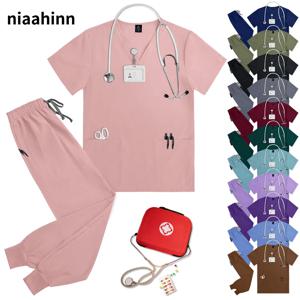 수술실 의료복 뷰티 스파 작업복 여성 간호사 유니폼 스크럽 조깅 세트 건강 간병인 작업복 간호 유니폼