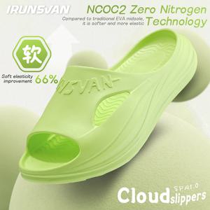 IRUNSVAN 유행 높이 증가 발 곡선 곡선 아치 지원 롤링 단일 디자인 클라우드 슬리퍼 스포츠 슬라이드