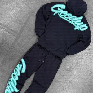 하이 스트리트 트렌디 스트리트웨어 남성 세트 하라주쿠 아메리칸 레트로 클래식 후드 여성 힙합 고딕 하라주쿠 캐주얼 스웨트 팬츠