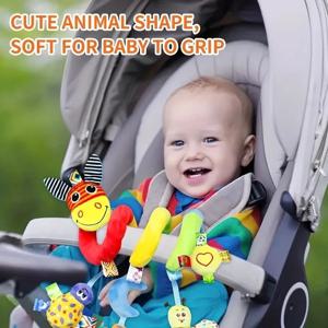 아기 장난감 0-12개월 아기 침대 걸이식 딸랑이 카시트 유모차 장난감 부드러운 모빌 아기 침대 나선형 장난감 유모차 걸이 인형 신생아용
