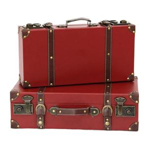 빈티지 유럽풍 수납 박스 여행 가방 - 나무 홈 디스플레이 케이스, 사진 소품, 앤틱 장식 정리함