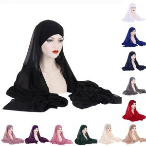 새로운 이마 크로스 모자 쉬폰 스카프 인스턴트 히잡 언더스카프 보닛 캡 무슬림 여성 롱 숄 랩 베일 아미라 헤드스카프