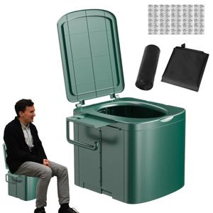 휴대용 캠핑 변기 쓰레기 봉투가있는 휴대용 여행 접이식 변기 측면 보관 브래킷이있는 소형 변기 훈련 시트