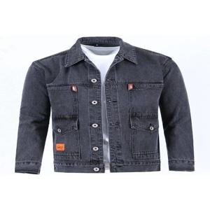 남성 작업복 데님 재킷 봄 가을 겨울 대형 사이즈 트렌디 브랜드 청년 다용도 재킷 긴 소매 버튼 장식