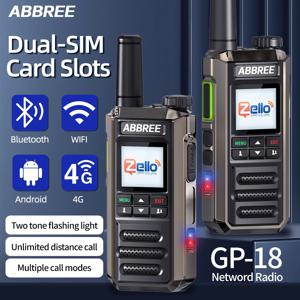 ABBREE GP-18 2G/3G/4G Zello 워키 토키 듀얼 Sim 카드 슬롯 글로벌 POC 안드로이드 블루투스 WIFI 무제한 거리 네트워크 라디오