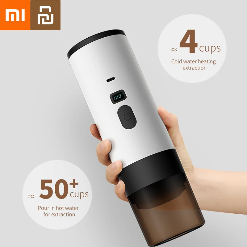 Xiaomi Youpin 커피 머신 무선 전기 휴대용 에스프레소 커피 머신 캠프 디지털 디스플레이 캡슐 파우더 커피 메이커