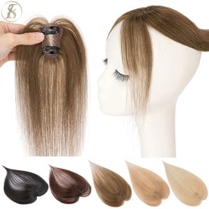 TESS 클립형 중간 가르마 100% 인모 헤어피스 360 ° 여성용 3D 커버 헤어피스 데일리웨어용 프렌치 앞머리