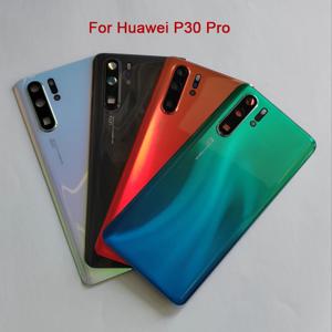A+++ 화웨이 P30 프로용 후면 유리 배터리 커버(카메라 렌즈 포함) 후면 도어 하우징 케이스 교체 및 사전 접착