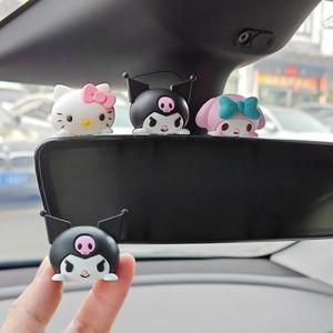 1/4/6pcs HelloKitty 내 멜로디 Kuromi Cinnamoroll 고무 내구성 귀여운 3D 만화 대시 보드 장식 차량 장식