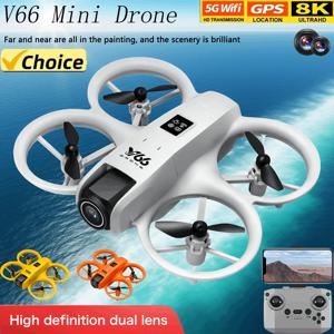 NEW V66 미니 드론 8K 전문가용 HD 광각 카메라 WiFi FPV RC 드론 고도 유지 헬리콥터 접이식 쿼드콥터 어린이 장난감 선물